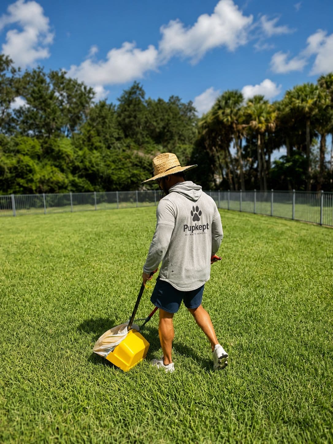 Pupkept tech on a weekly scoop visit in Vero Beach